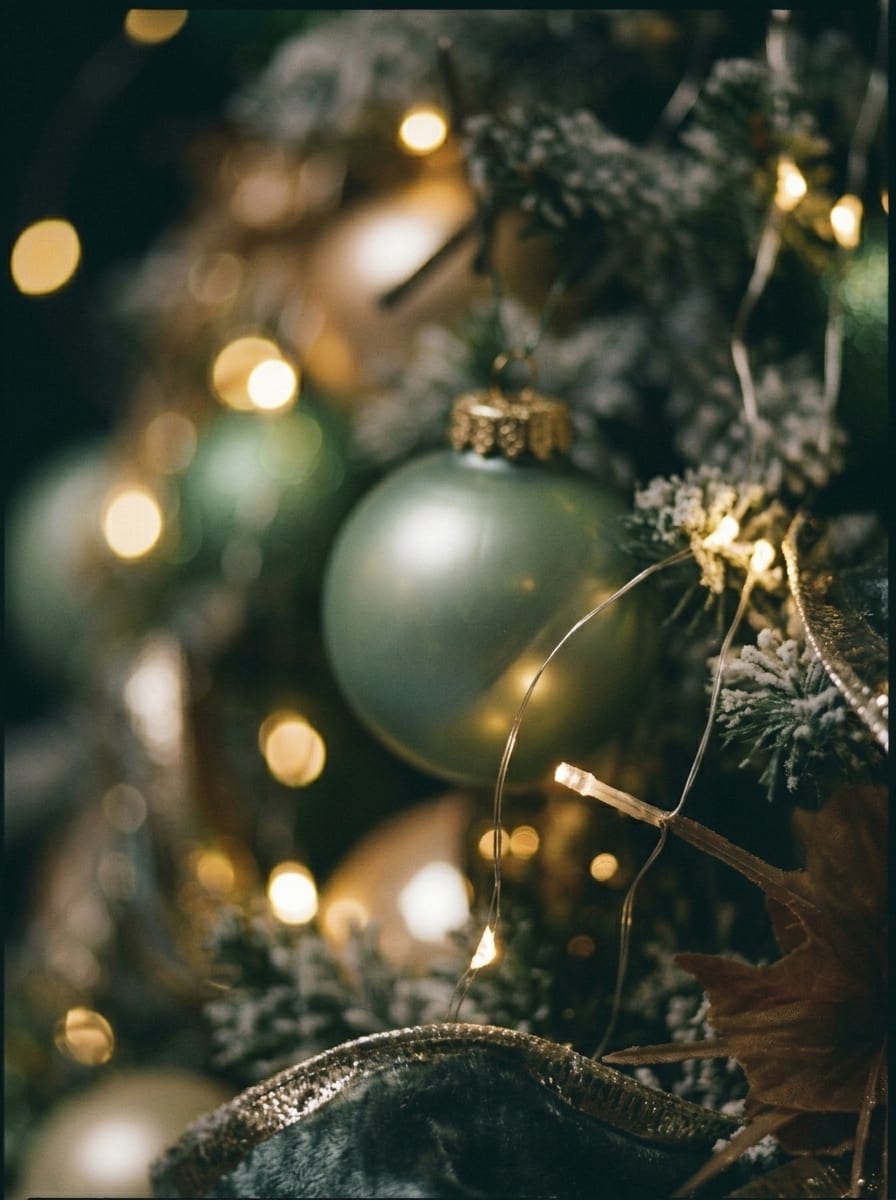 Lichter und Schmuck am Christbaum